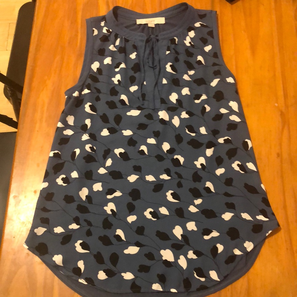 LOFT WOMENS XS SLEEVELESS FLORAL TOP